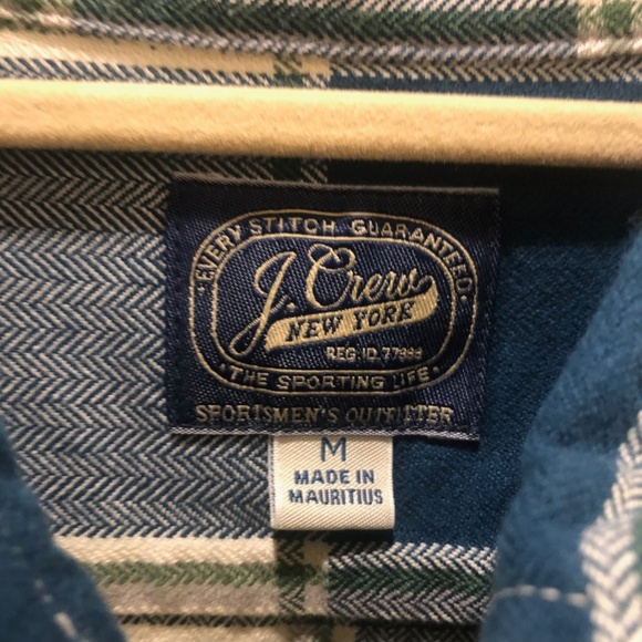 J. Crew Blue/Cream/Green Plaid Flannel - Picture 3 of 3